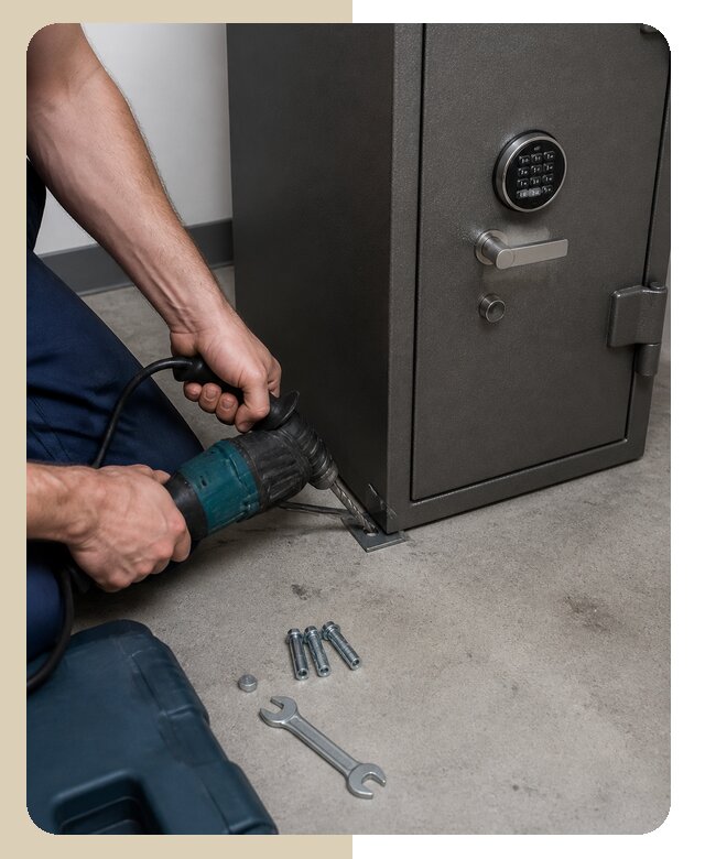 Крепление сейфа к полу с анкерным монтажом в Елизове